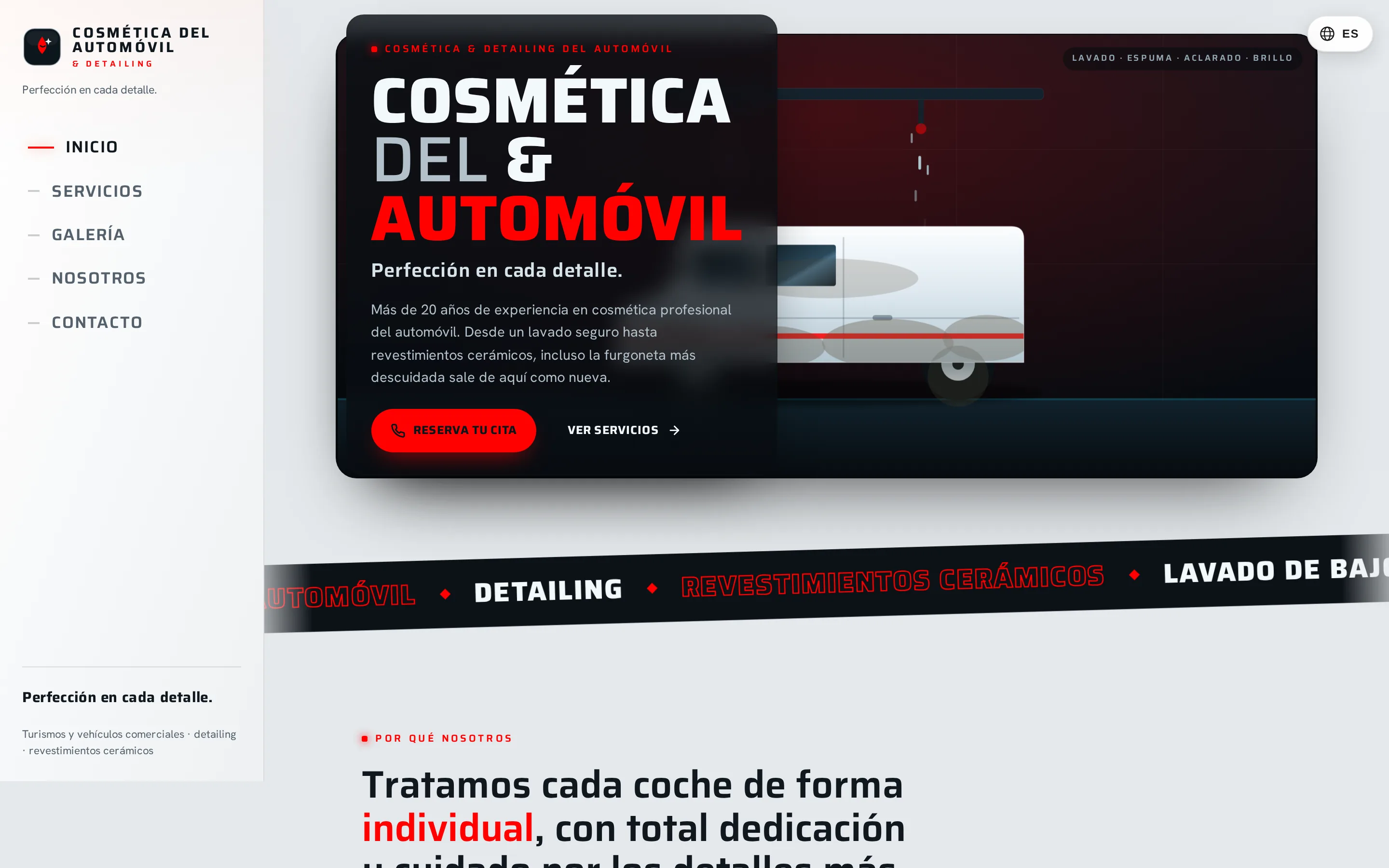 Zrzut ekranu strony Estética Automotriz & Detailing