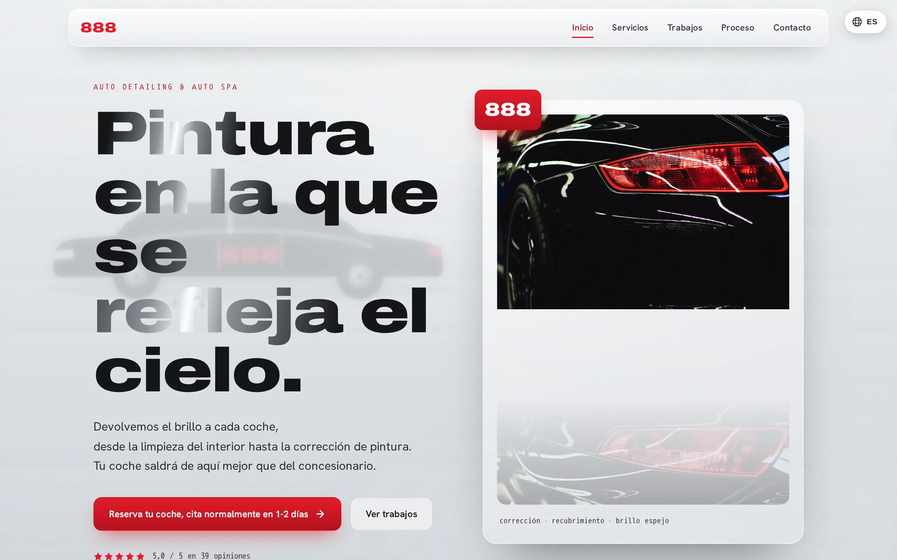 Captura de pantalla del sitio 888 Detailing