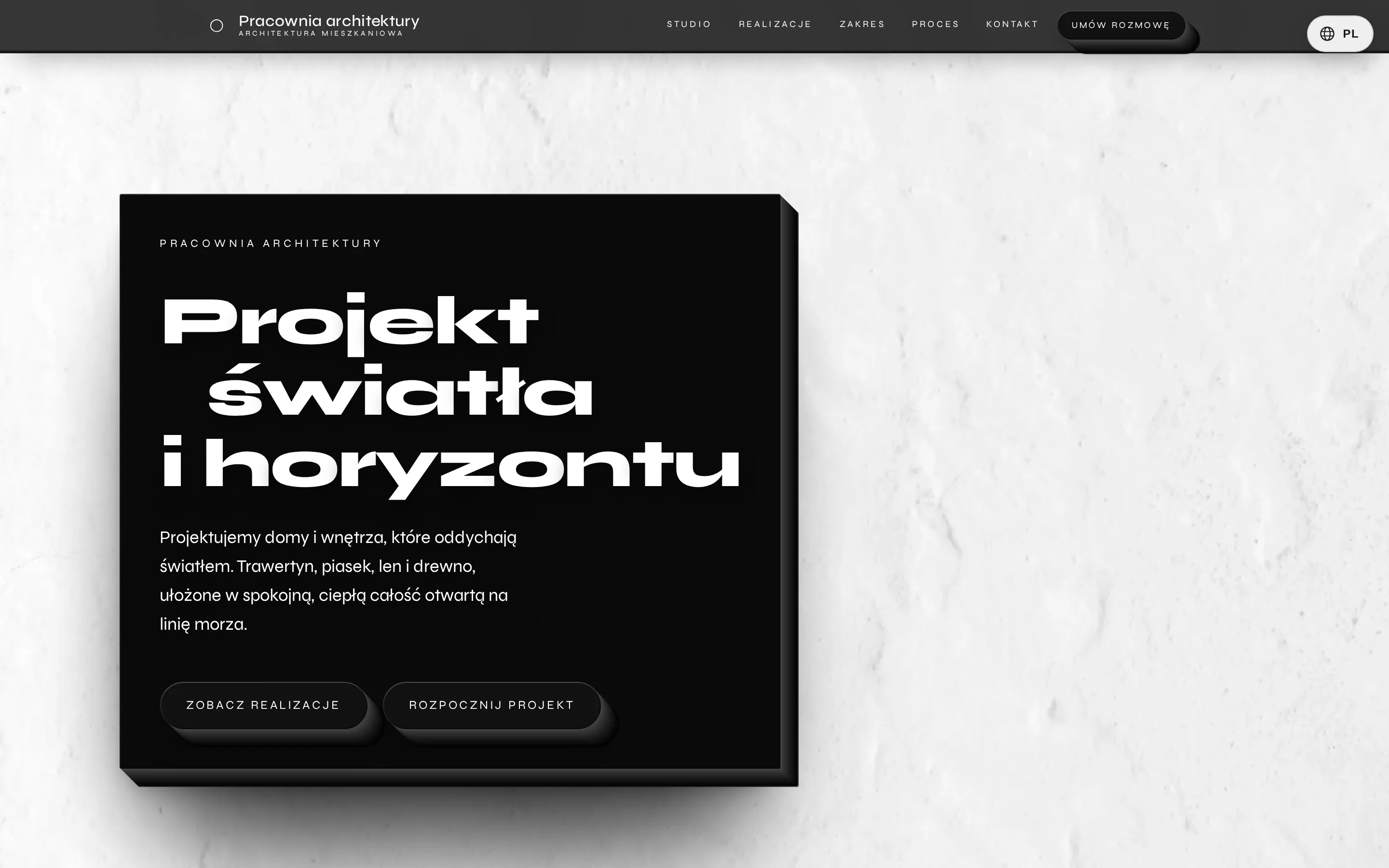 Zrzut ekranu strony Architektura Mieszkaniowa