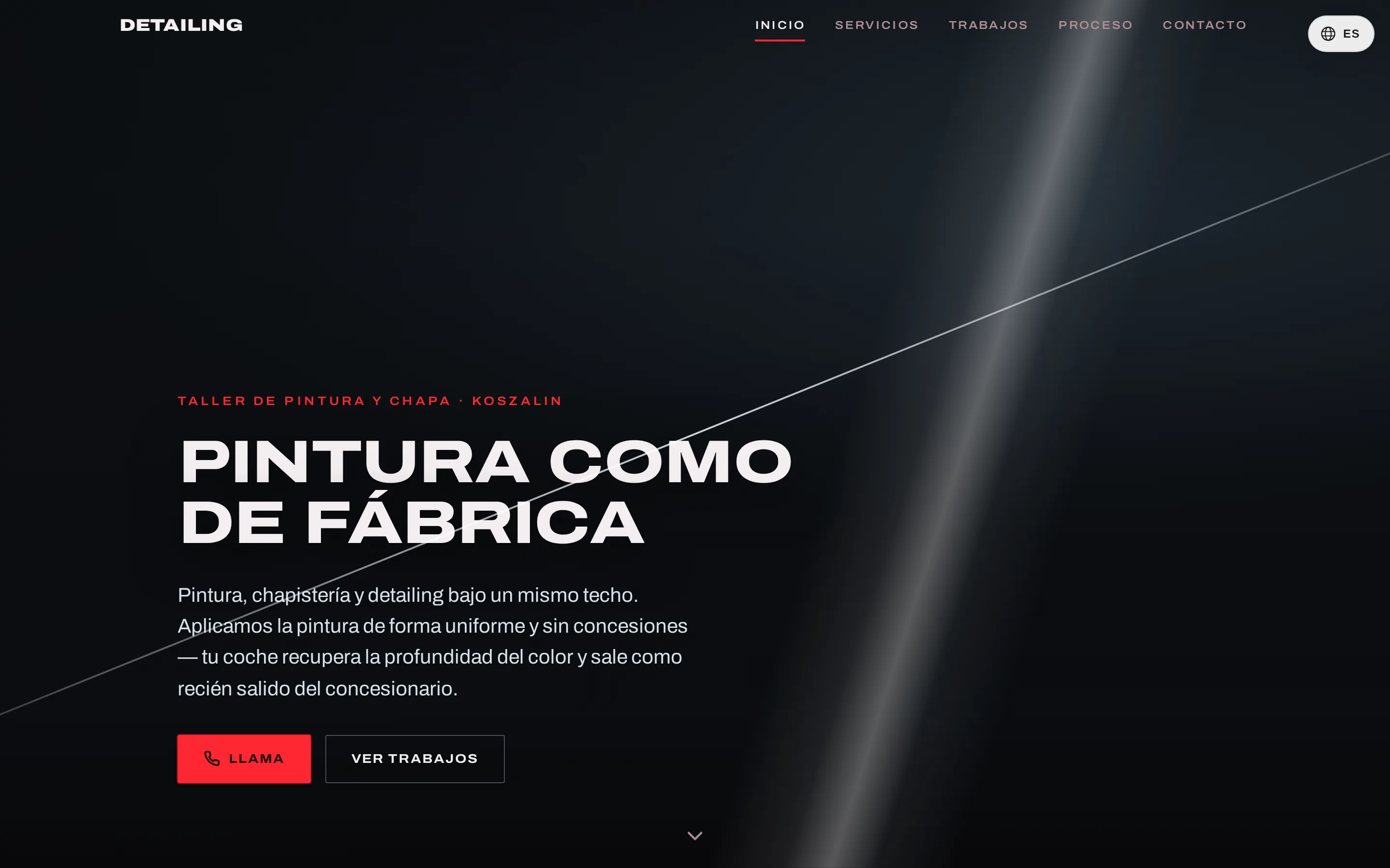 Captura de pantalla del sitio Detailing