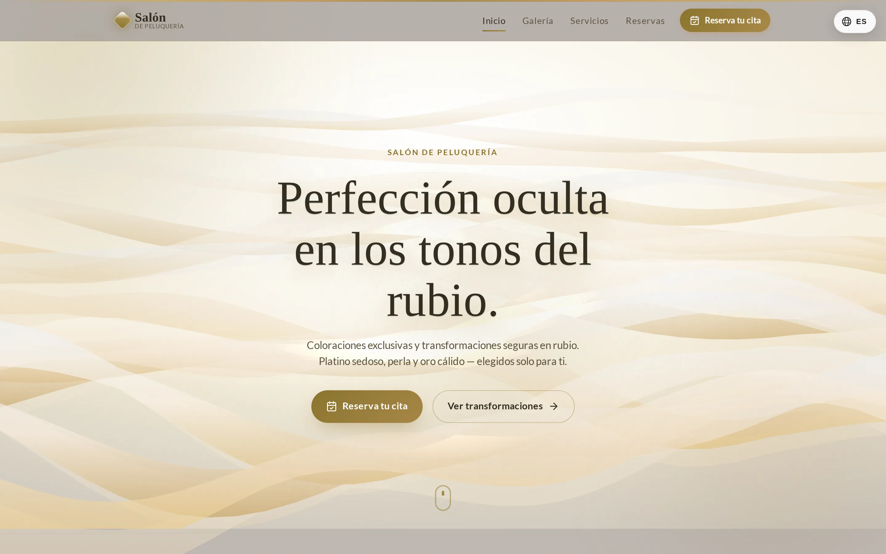 Zrzut ekranu strony Salón de Peluquería