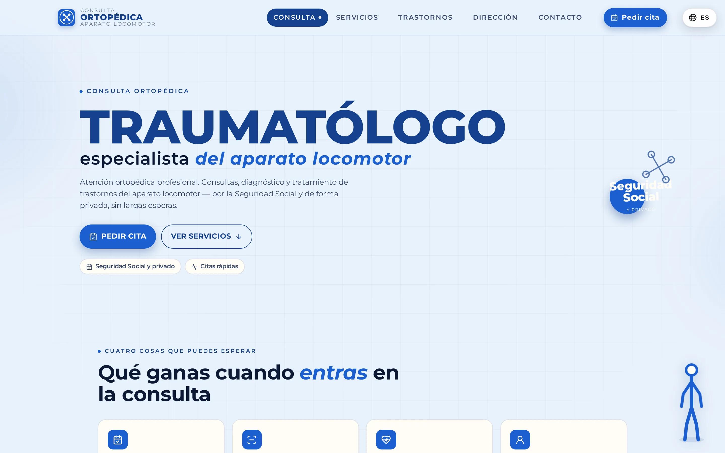 Zrzut ekranu strony Consulta de Ortopedia