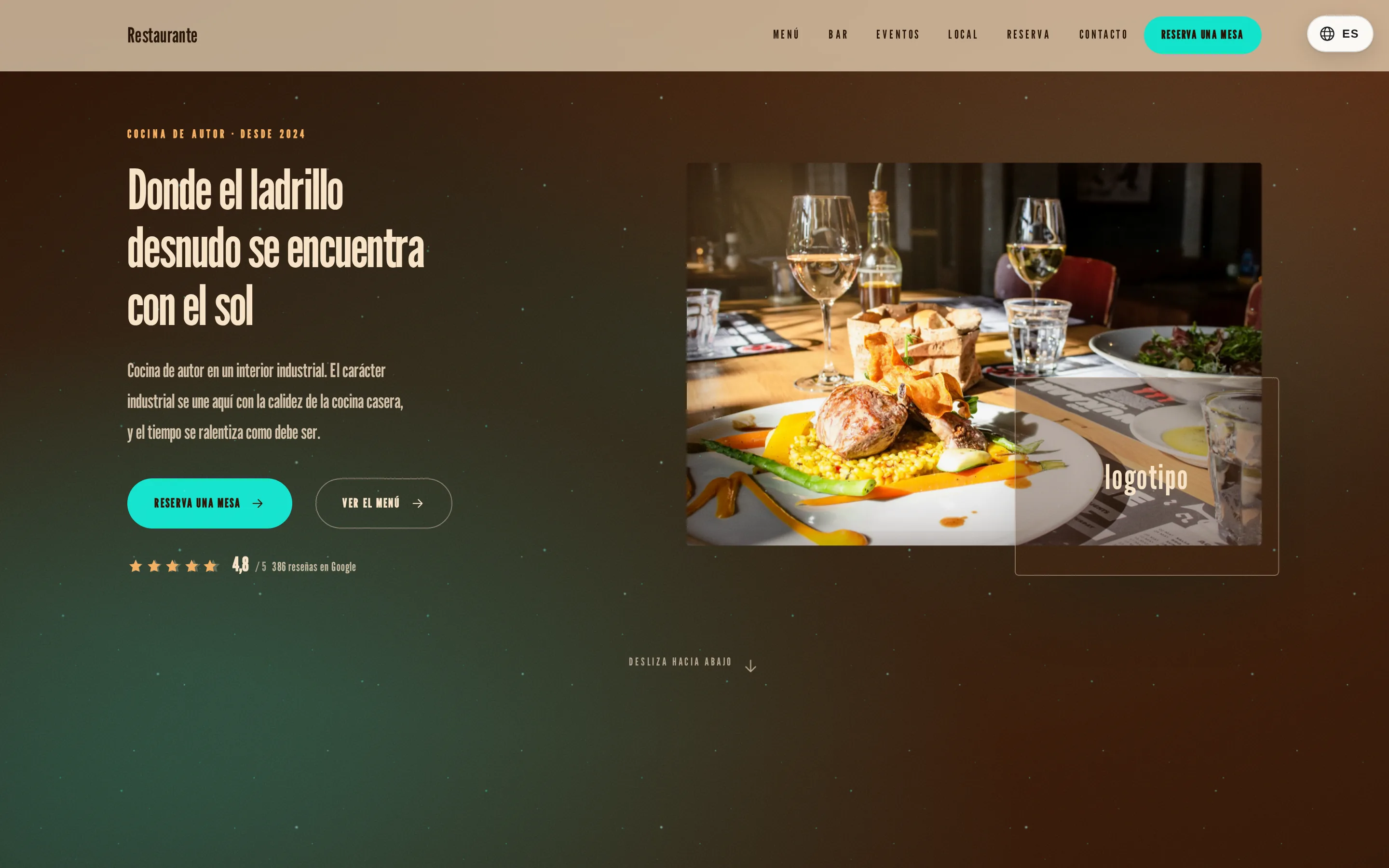 Zrzut ekranu strony Restaurante