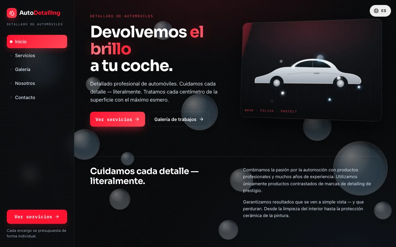 Web Detailing de automóviles