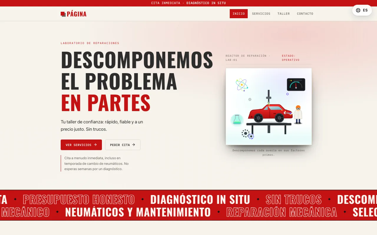 Web Taller mecánico