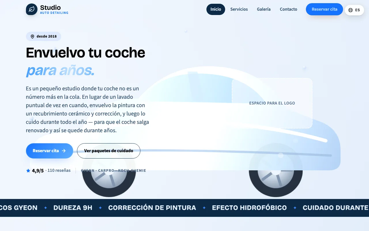 Web Estudio de auto detailing