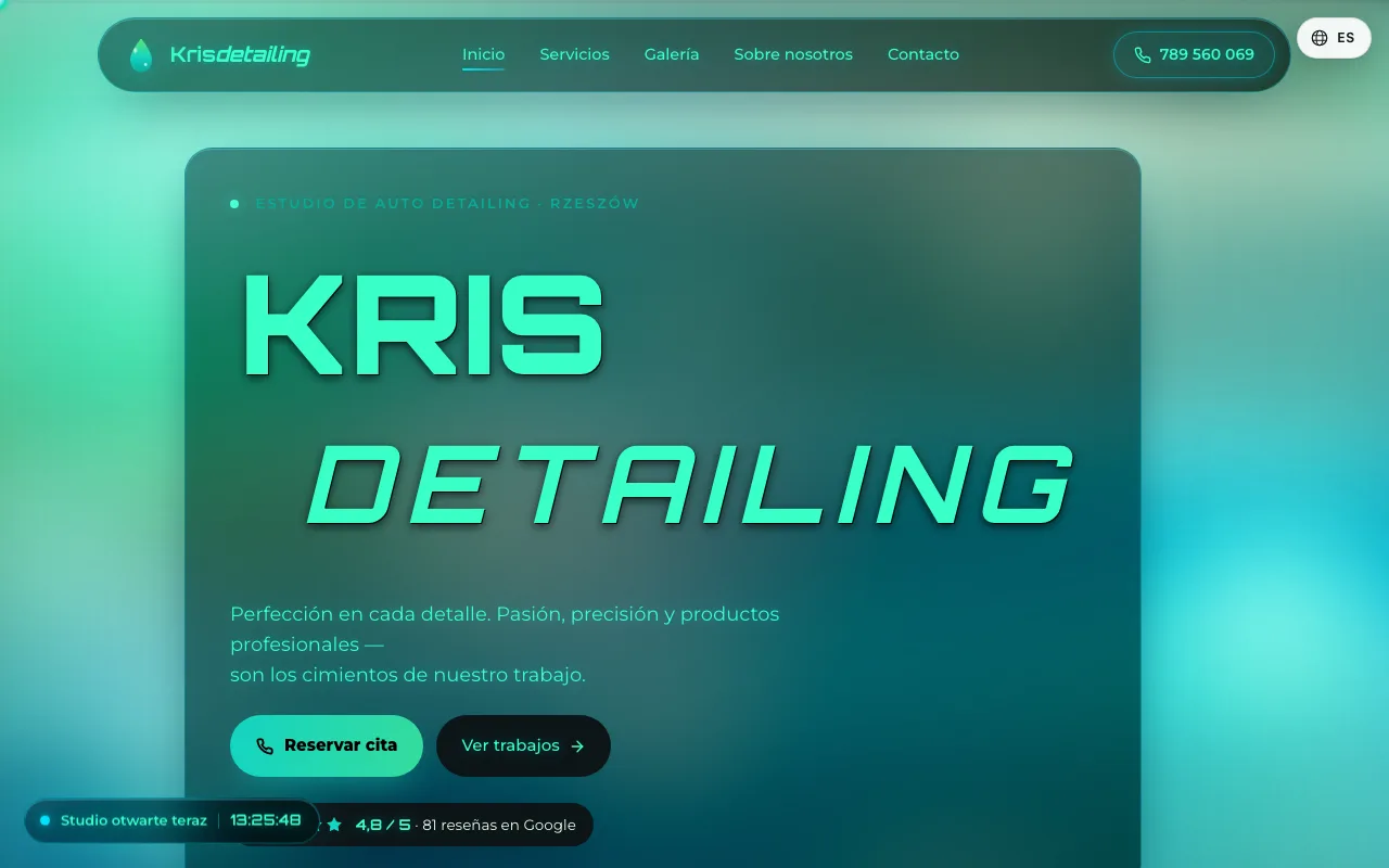 Web de detailing Kris Detailing, Rzeszów