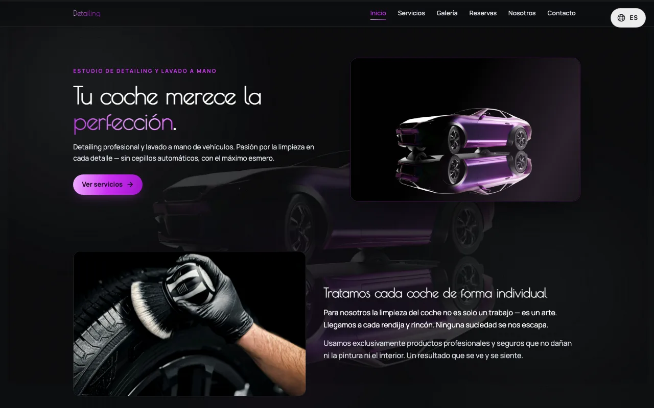 Web Detailing y lavado a mano