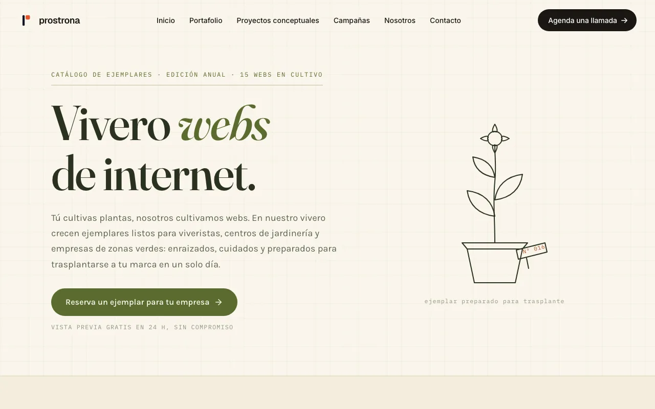 Vista previa de la campaña Vivero de webs