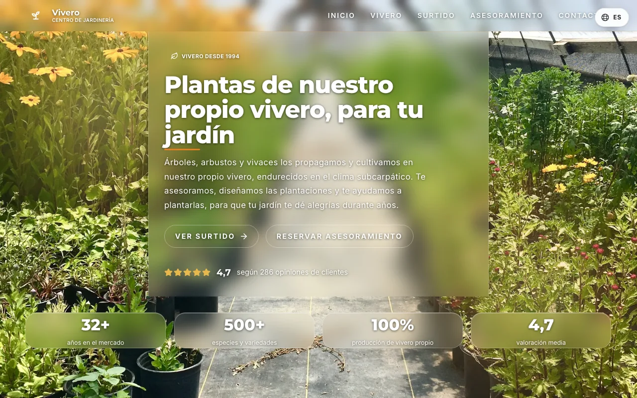 Web de Vivero y centro de jardinería