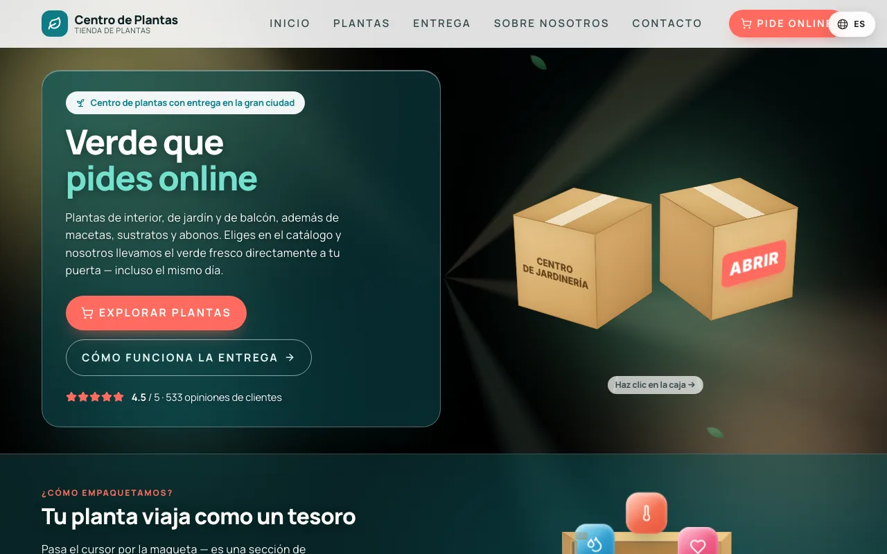 Web de Centro de Plantas