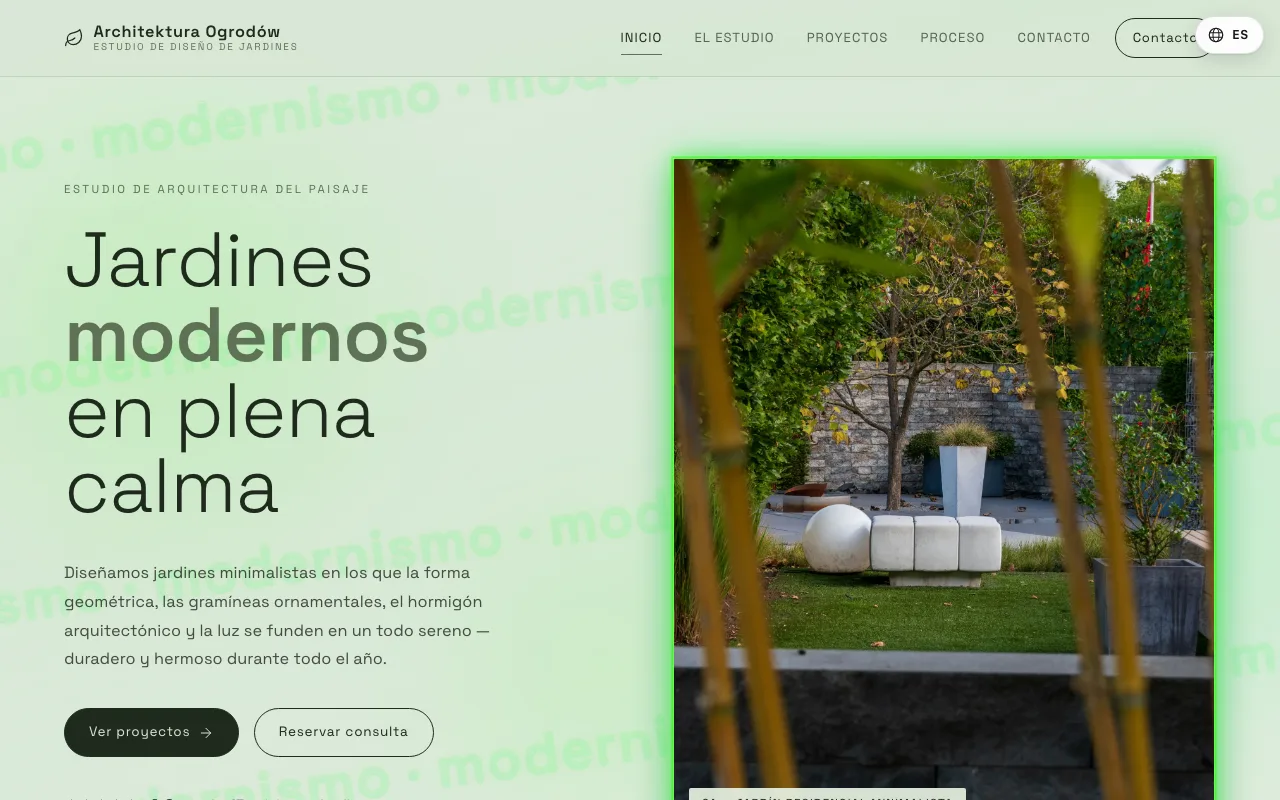 Web de Arquitectura de Jardines