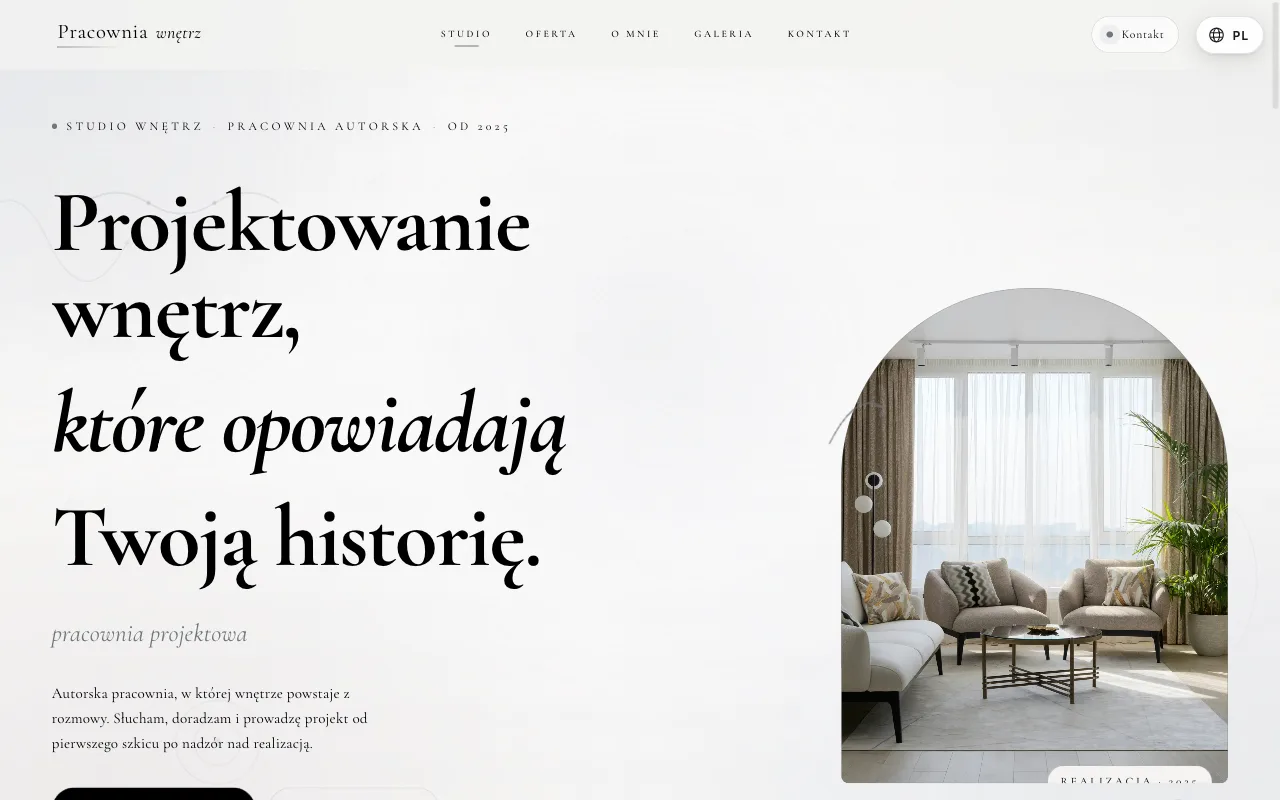 Strona Studio Projektowe — Cyfrowy hologram