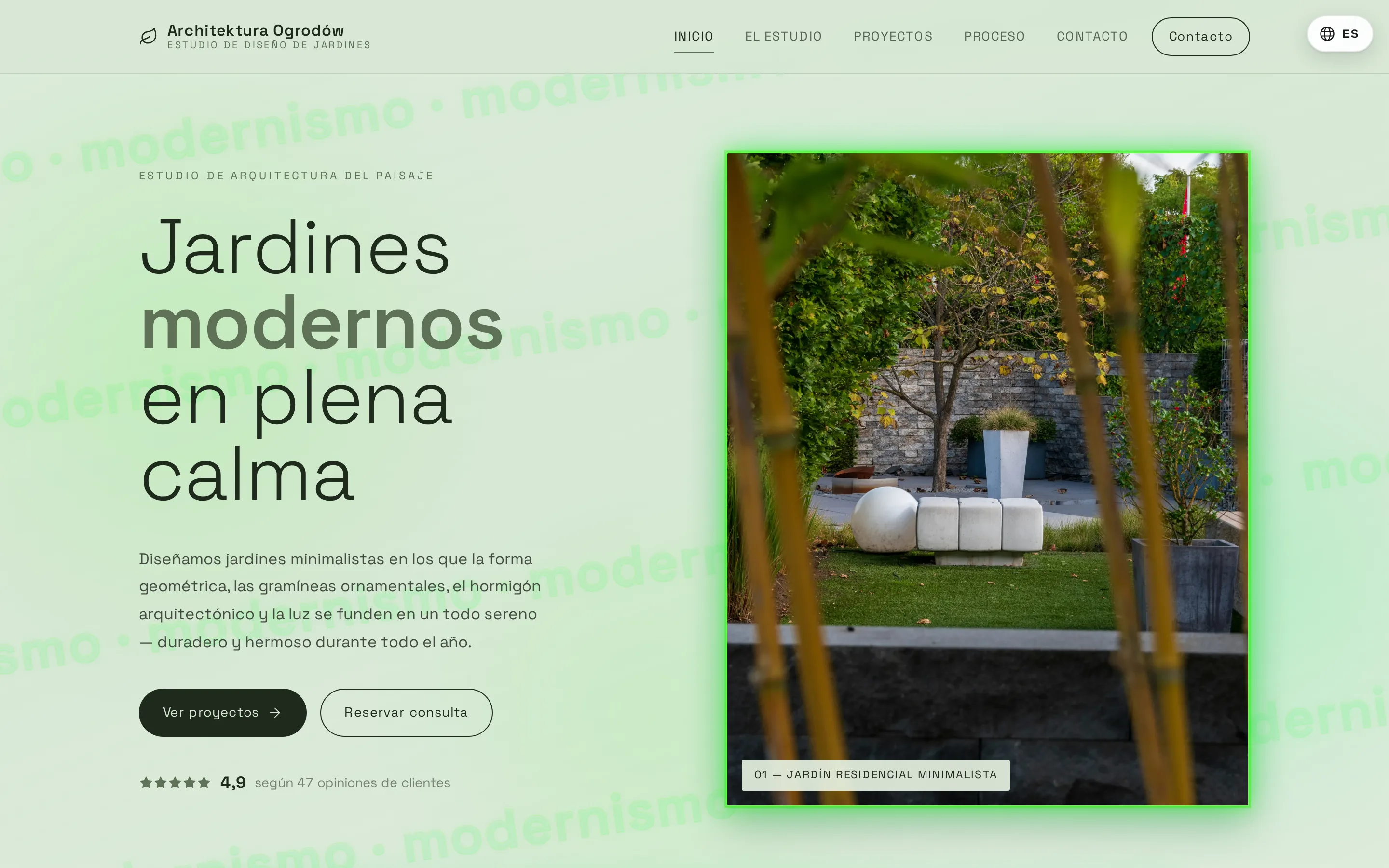 Zrzut ekranu strony Arquitectura de Jardines