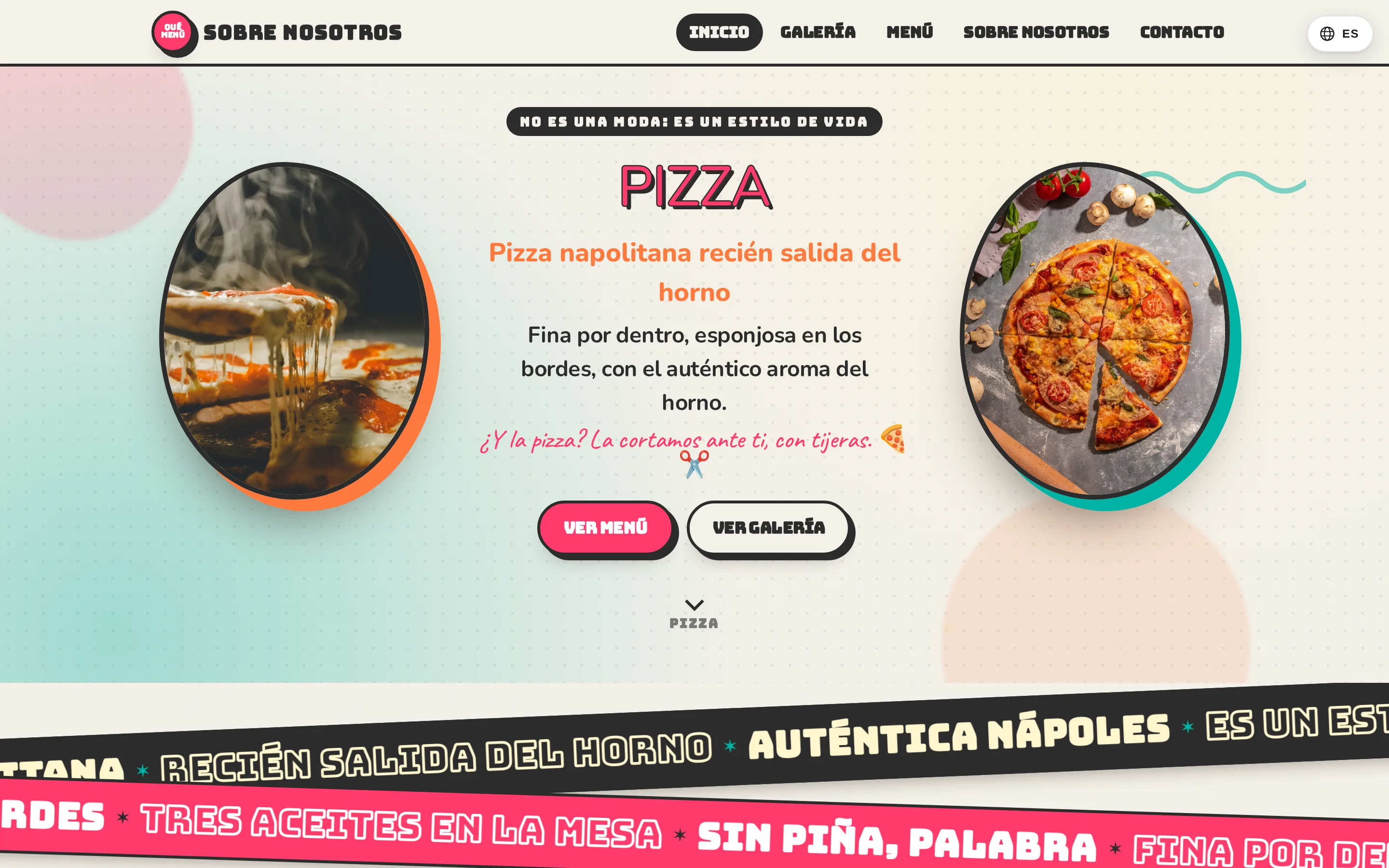 Zrzut ekranu strony Pizzería Napolitana