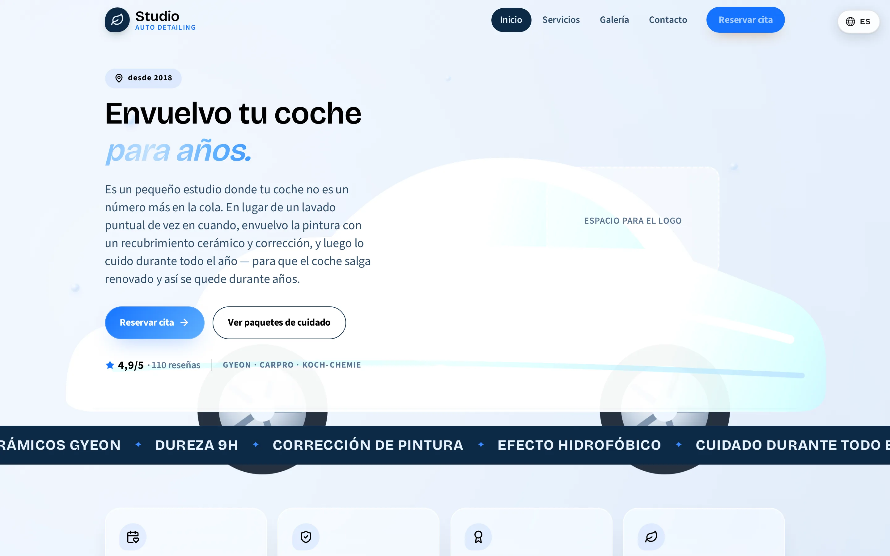 Captura de pantalla de la web K-Detailing
