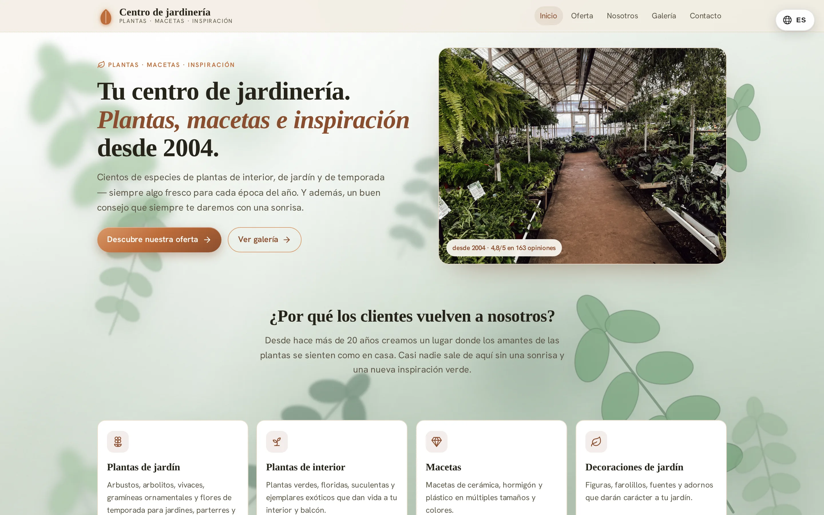 Zrzut ekranu strony Centro de jardinería