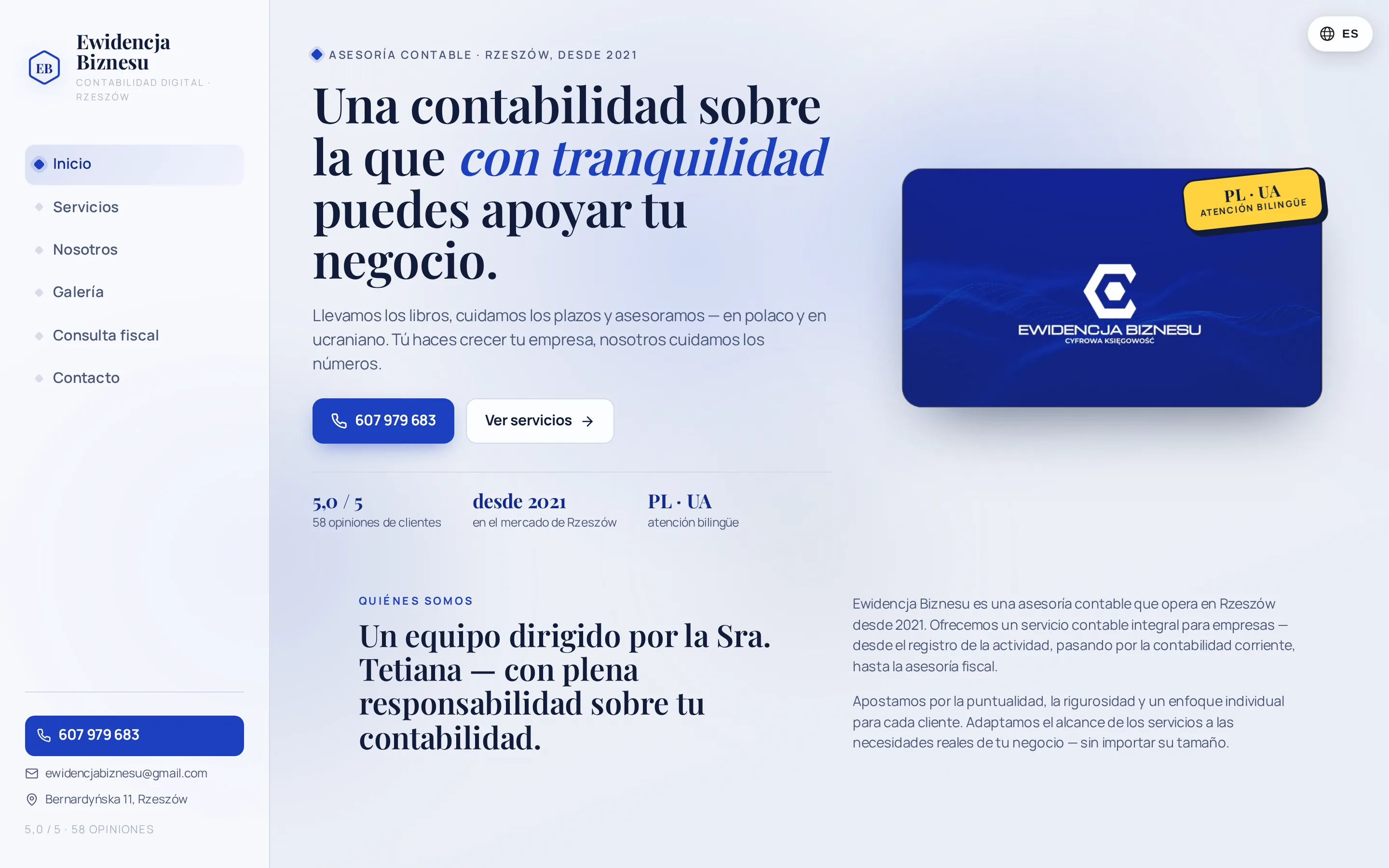 Zrzut ekranu strony Registro de Empresas