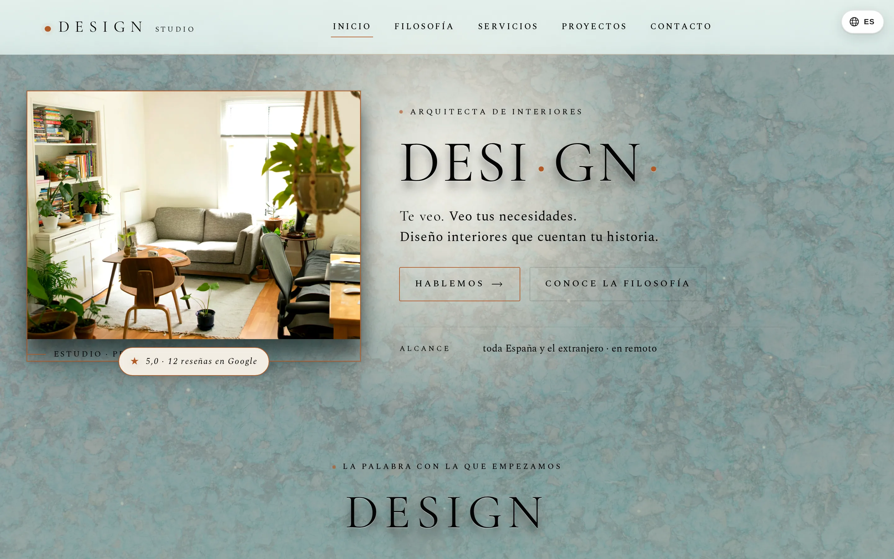 Captura de pantalla de la web Studio Design